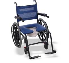 A blue wheelchair with a toilet seat

AI-generated content may be incorrect.